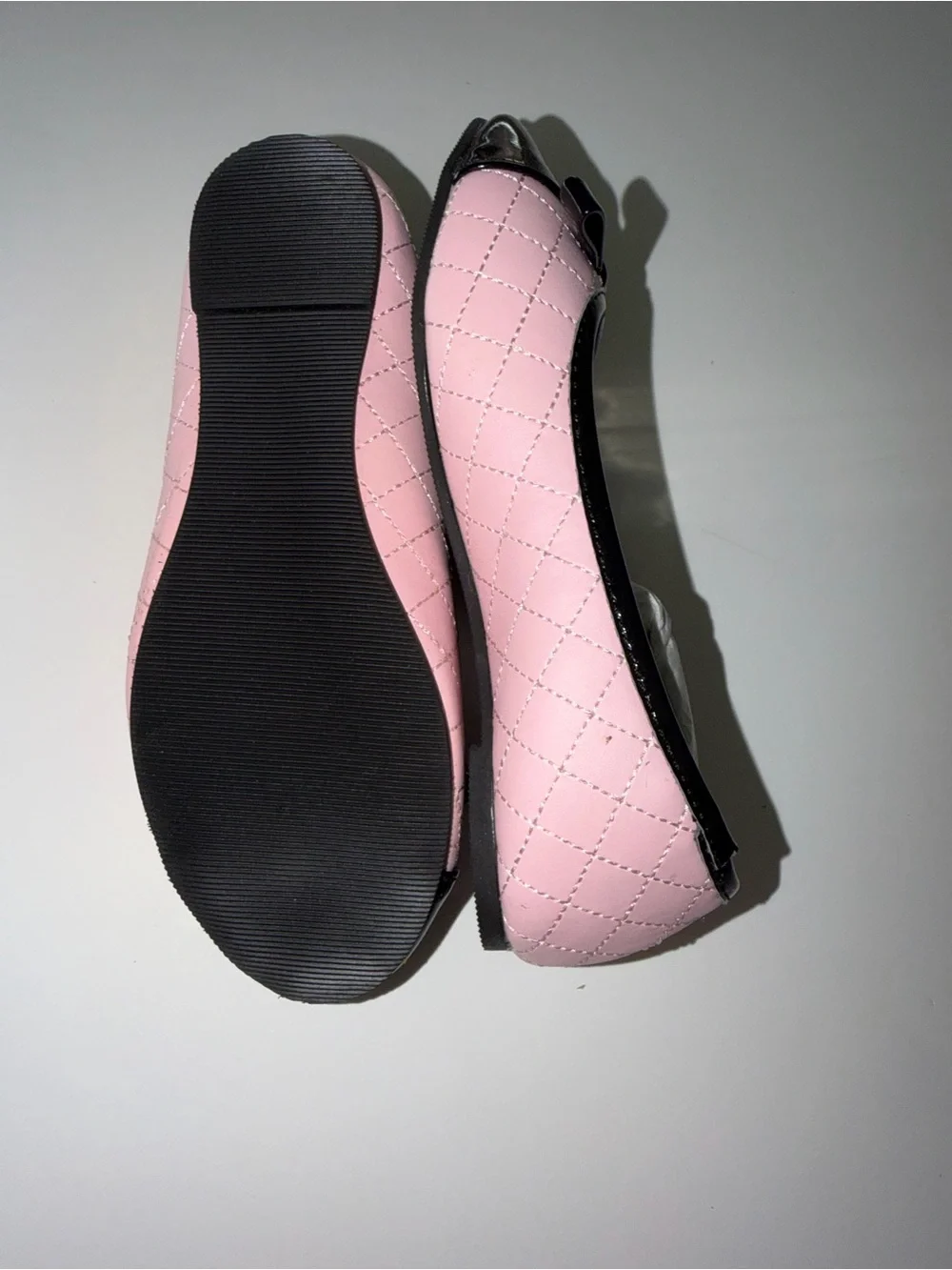 NWT L'Amour Pink Quilted Cap Toe Mary Jane Flats Girls Size 1 | Boutique